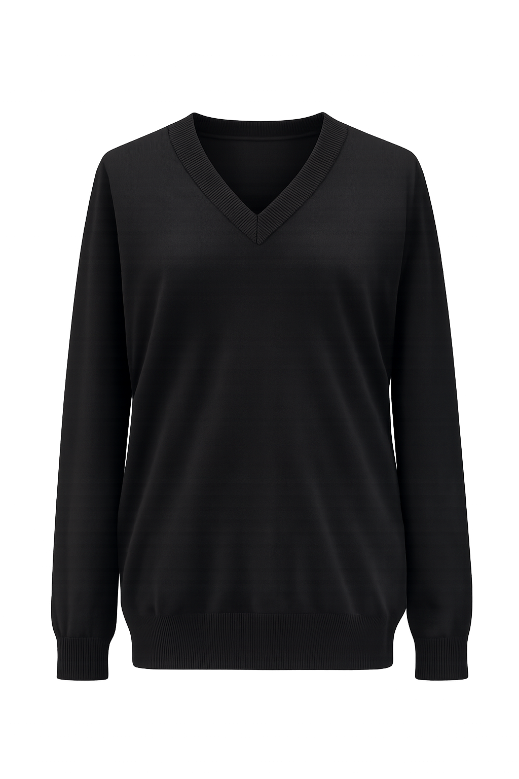 Plain Black Knitted Pullover