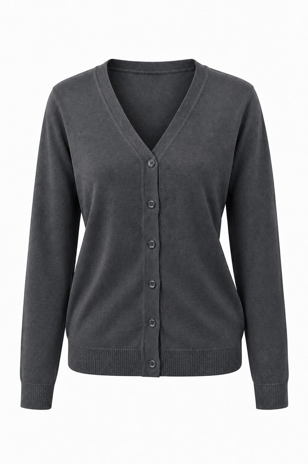 Plain Grey Knitted Cardigan