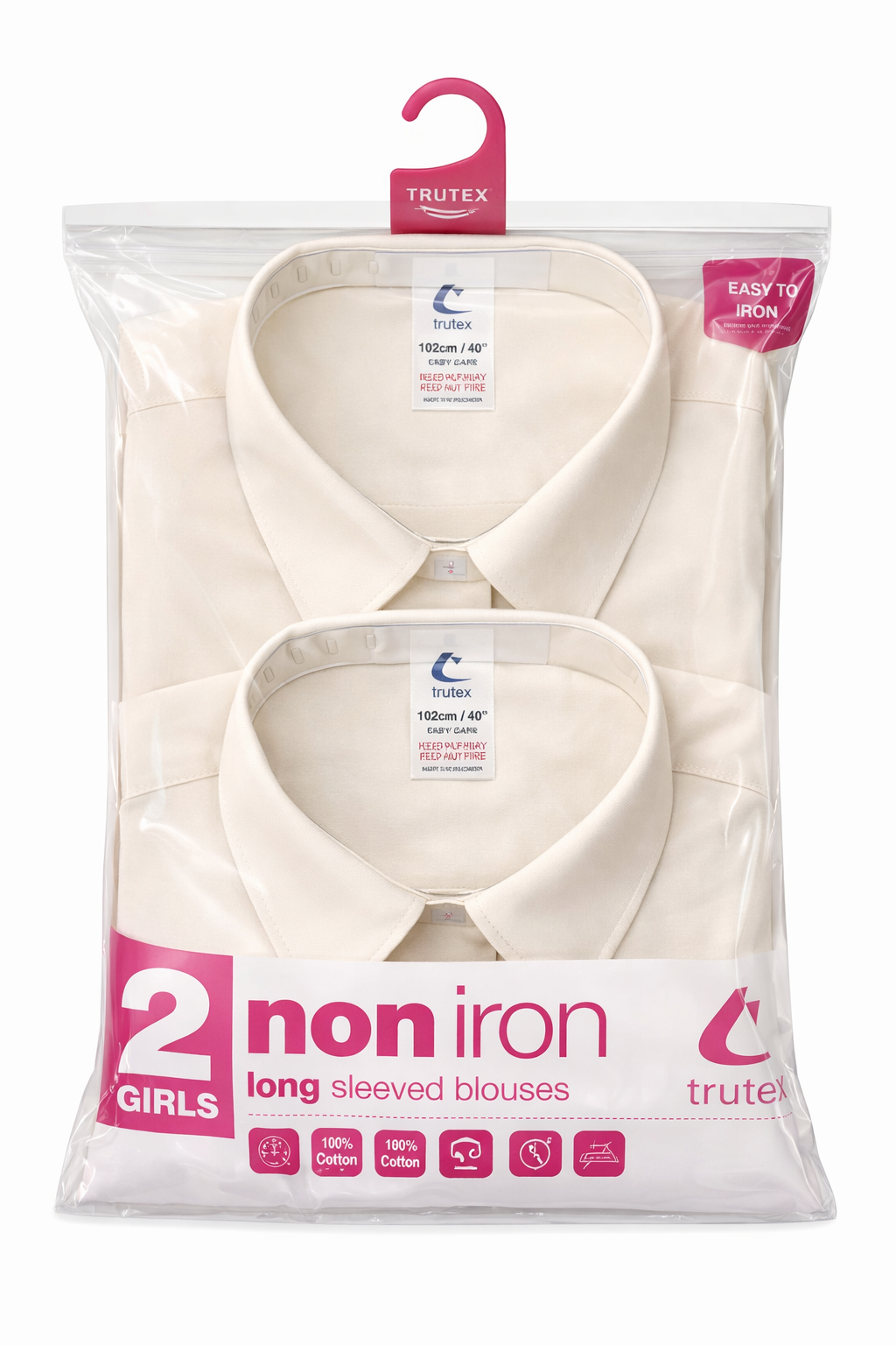 Strathearn Grammer School Cream Long Sleeve Blouse (Twin Pack)