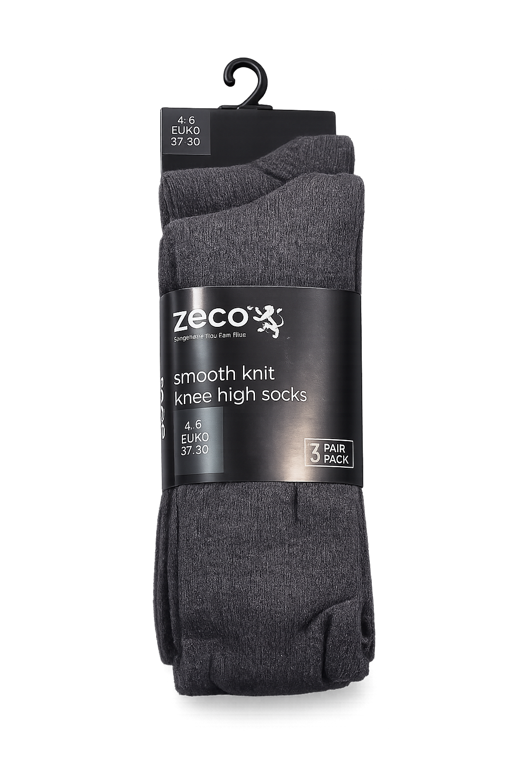 Zeco Knee High Socks Charcoal 3PK