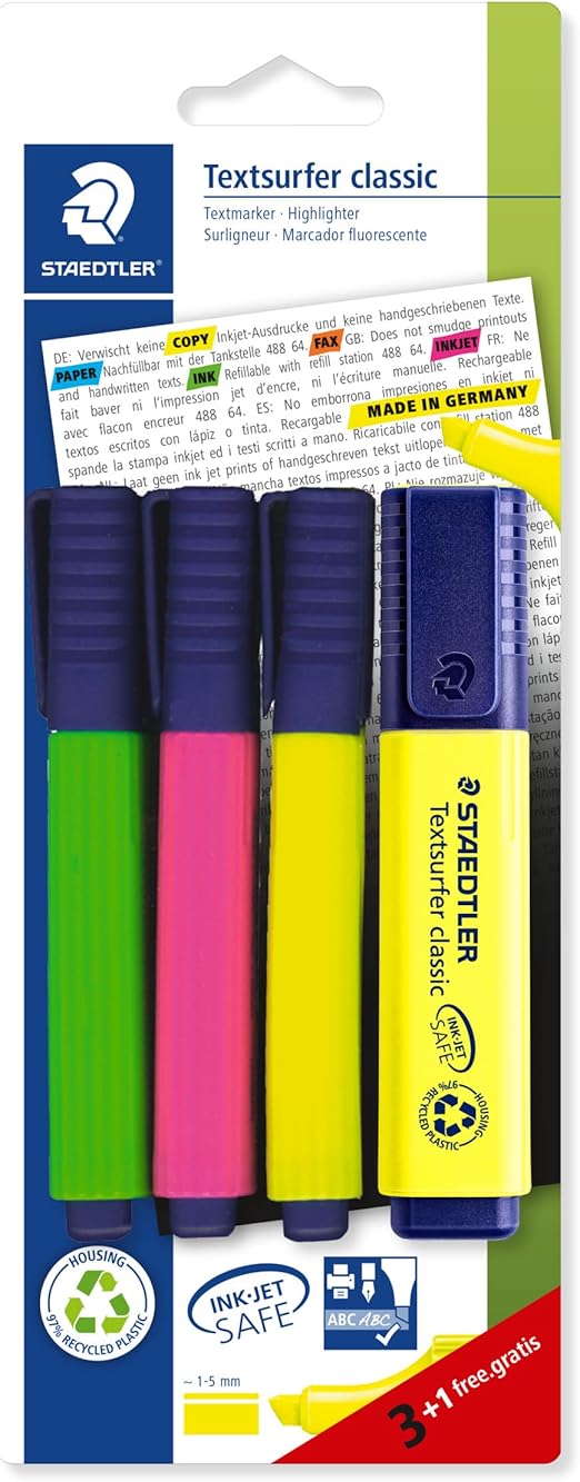 Staedtler Highlighters 3+1 pack