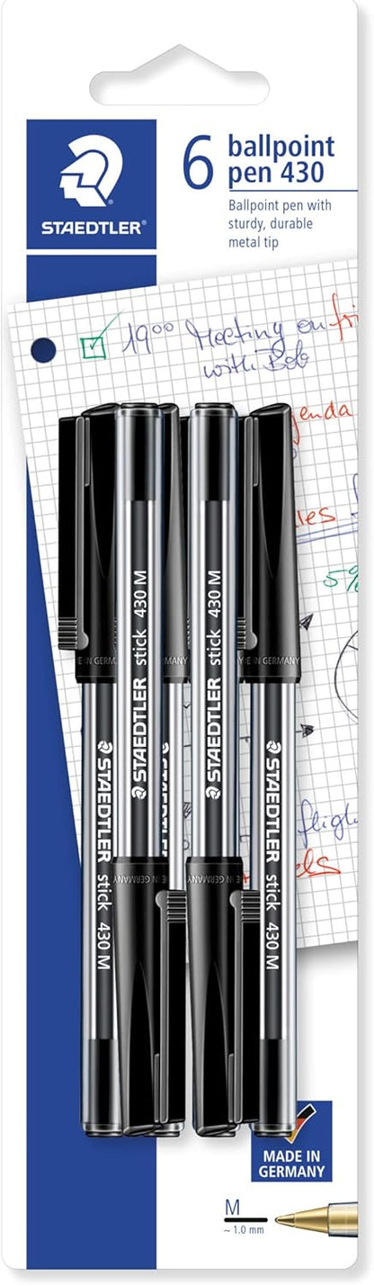 Staedtler 6pk Black Ballpoint Pens