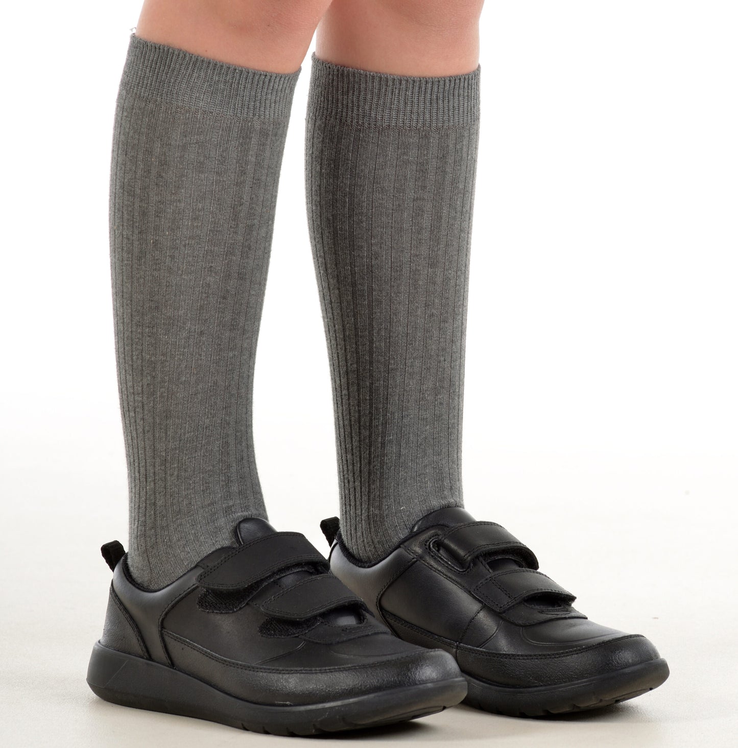 Pex Ribbed Grey Knee Socks