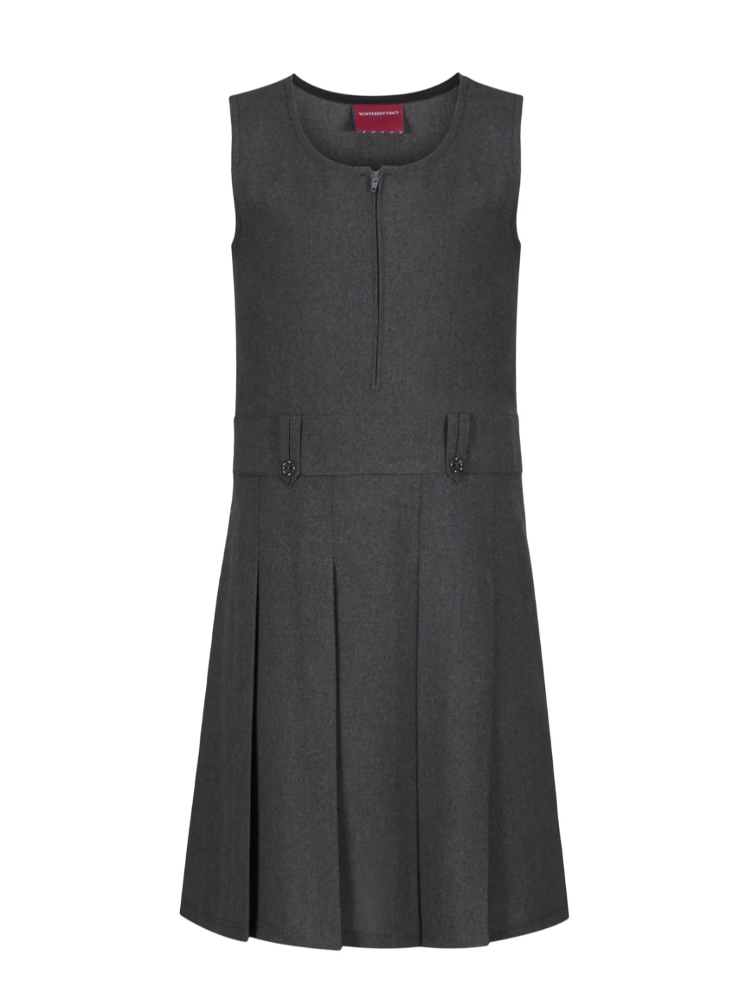 Flower Button Pinafore - Grey
