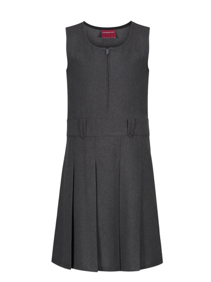 Flower Button Pinafore - Grey