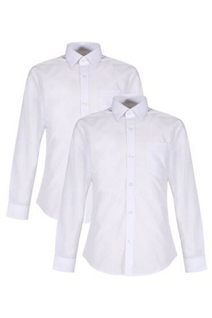 Winterbottom White Long Sleeve Shirts 2PK