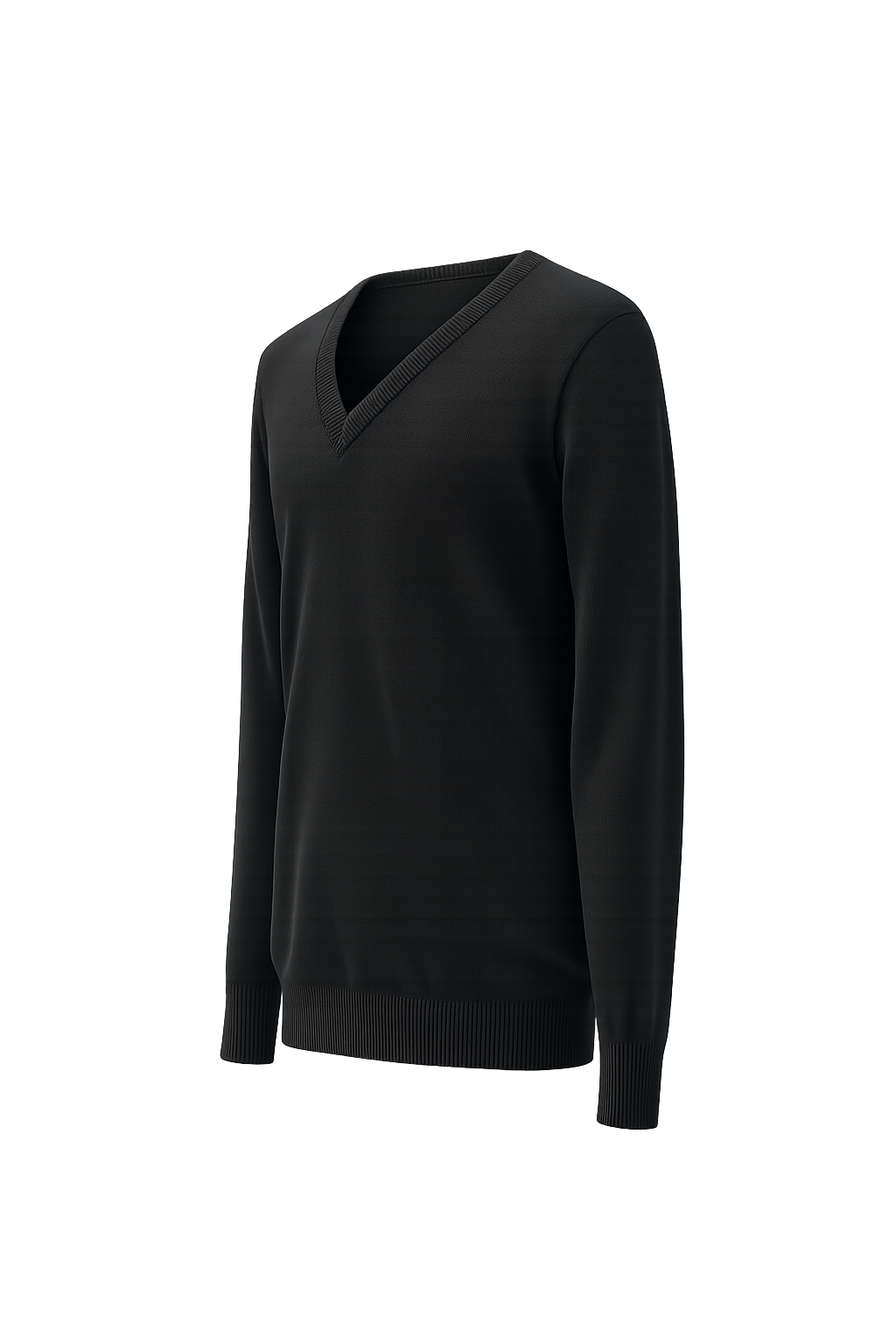 Plain Black Knitted Pullover