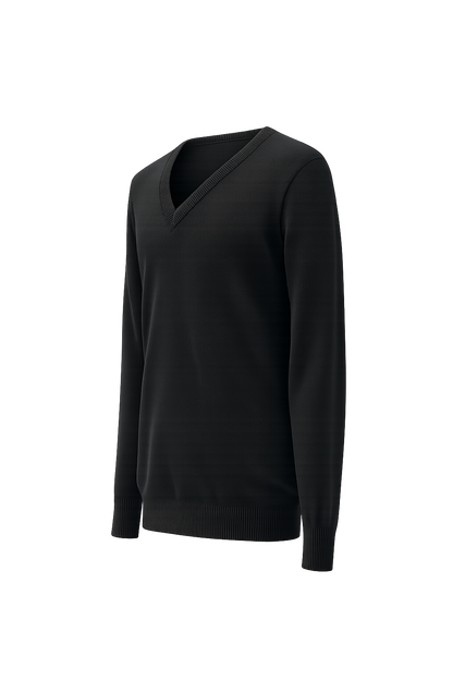 Plain Black Knitted Pullover