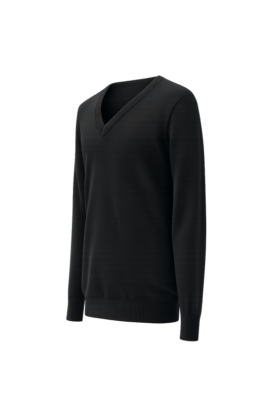 Plain Black Knitted Pullover