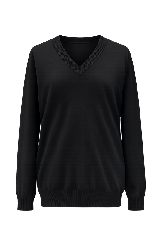 Plain Black Knitted Pullover