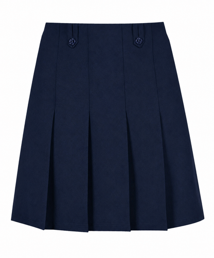 Flower Button Skirt - Navy
