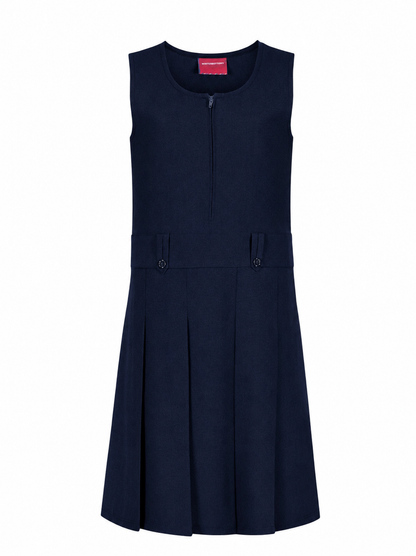 Flower Button Pinafore - Navy