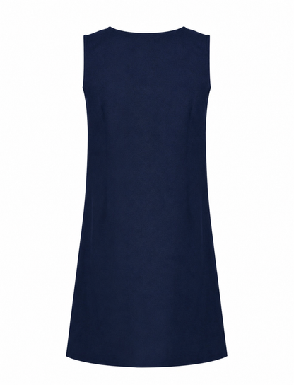 Flower Button Pinafore - Navy