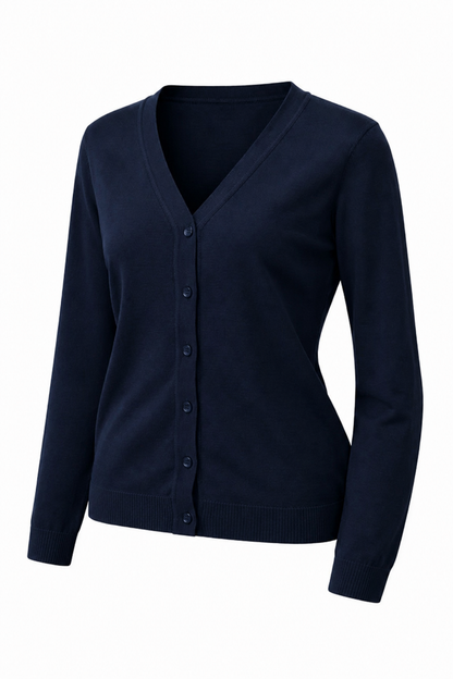 Plain Navy Knitted Cardigan