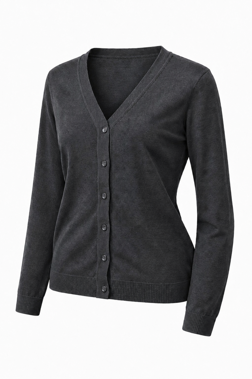 Plain Grey Knitted Cardigan