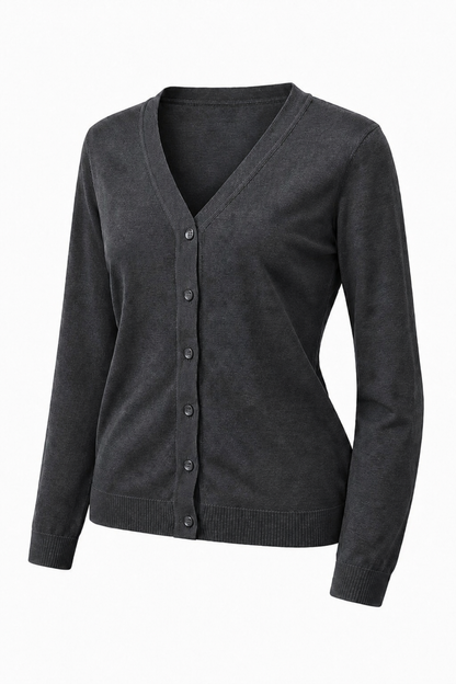 Plain Grey Knitted Cardigan