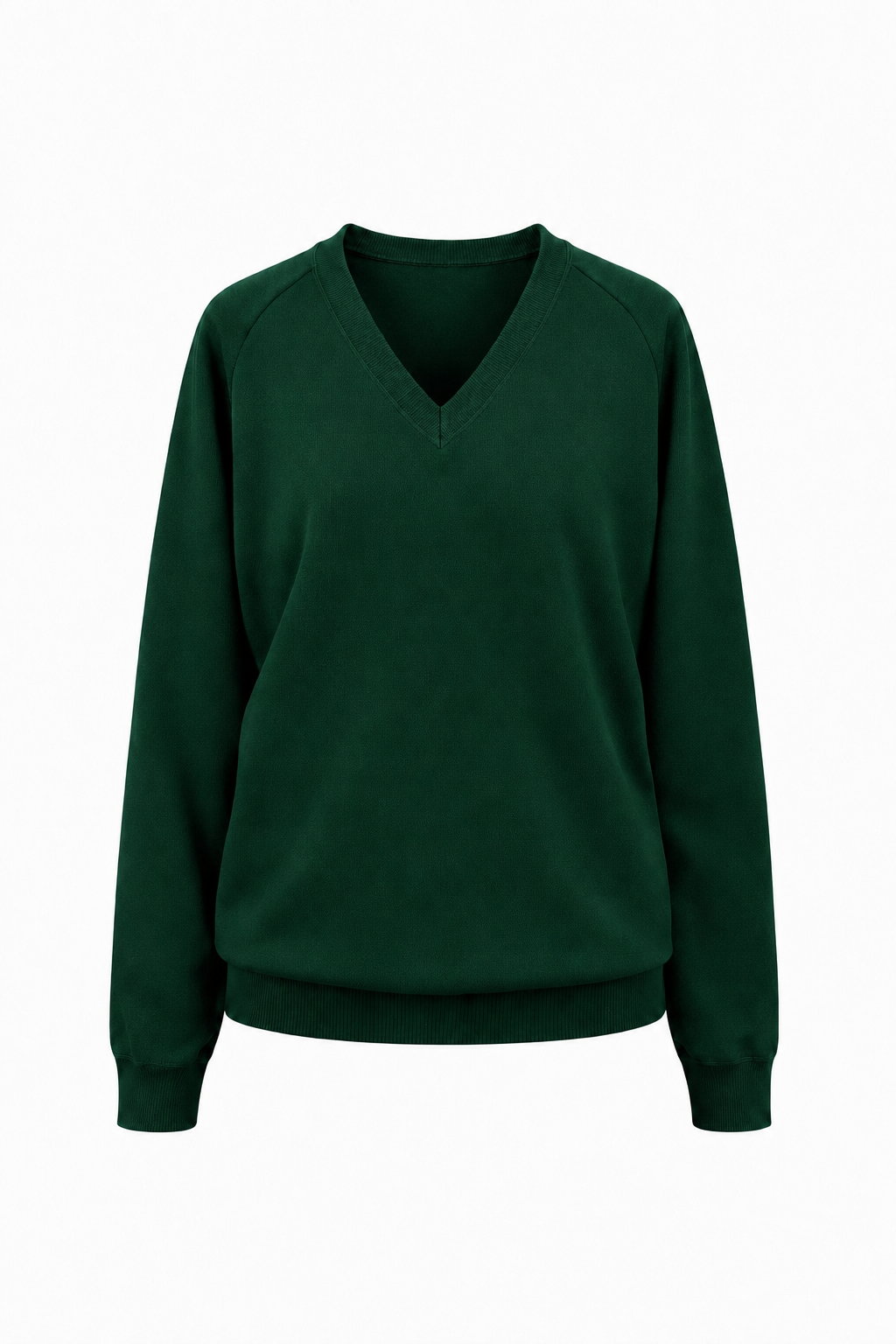 Plain Bottle Green Knitted Pullover