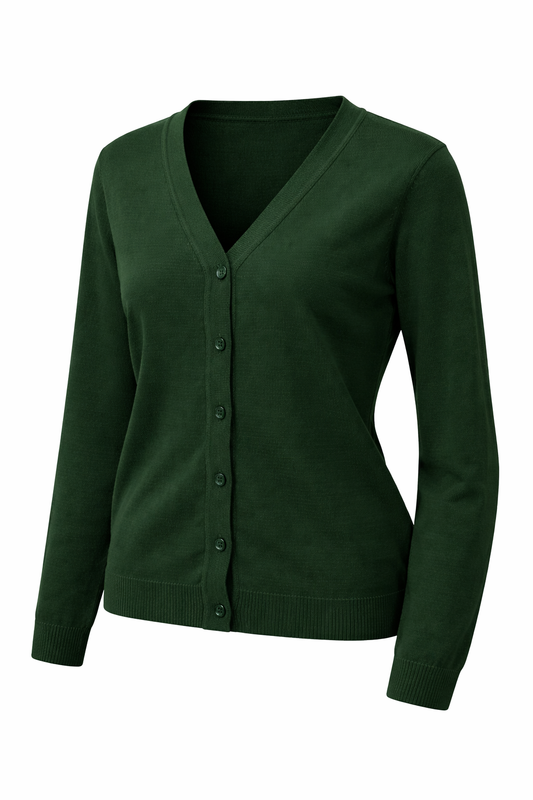 Plain Bottle Green Cardigan