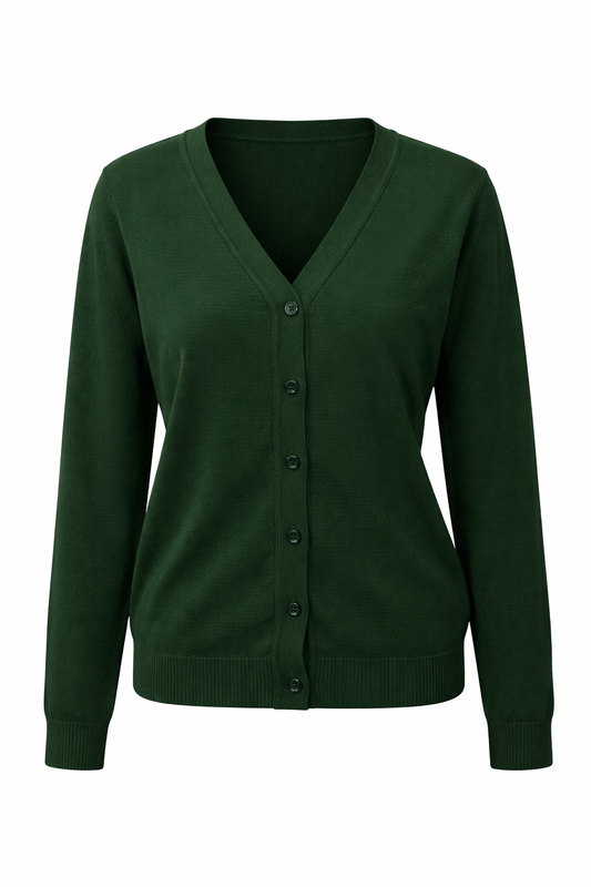 Plain Bottle Green Cardigan