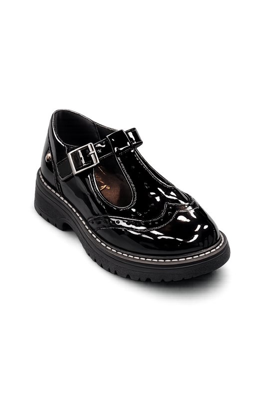 Girls Dina Buckle T Bar Brogue Shoes