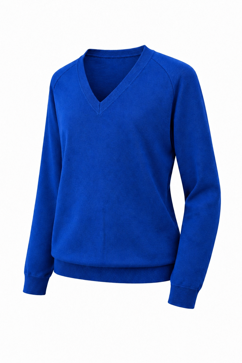 Plain Royal Knitted V-Neck Pullover