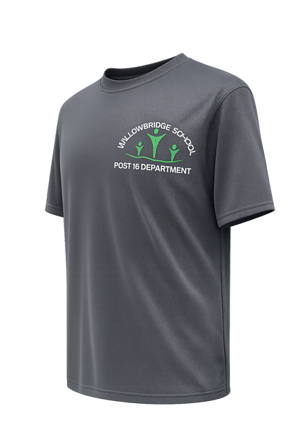 Willowbridge School Post 16 Charcoal Wicking P.E T-Shirt