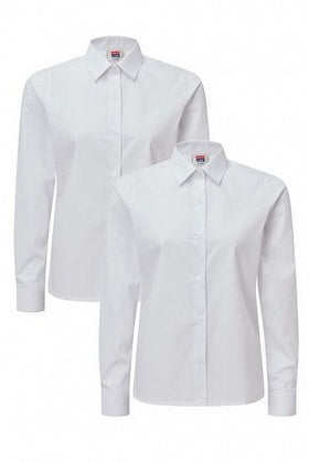 Winterbottom White Long Sleeve Blouses 2PK