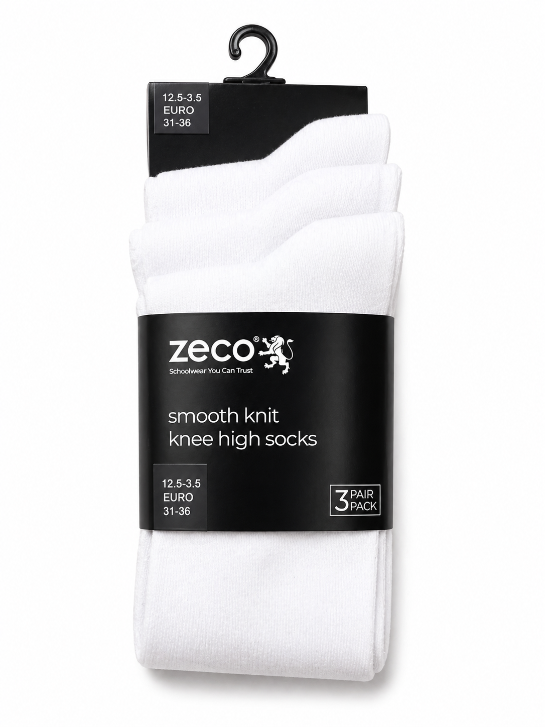 Zeco Knee High Socks White 3PK